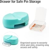 Beaditive Magnetic Pin Holder with Drawer Turquoise 50 Glass Head Pins Included view 3
