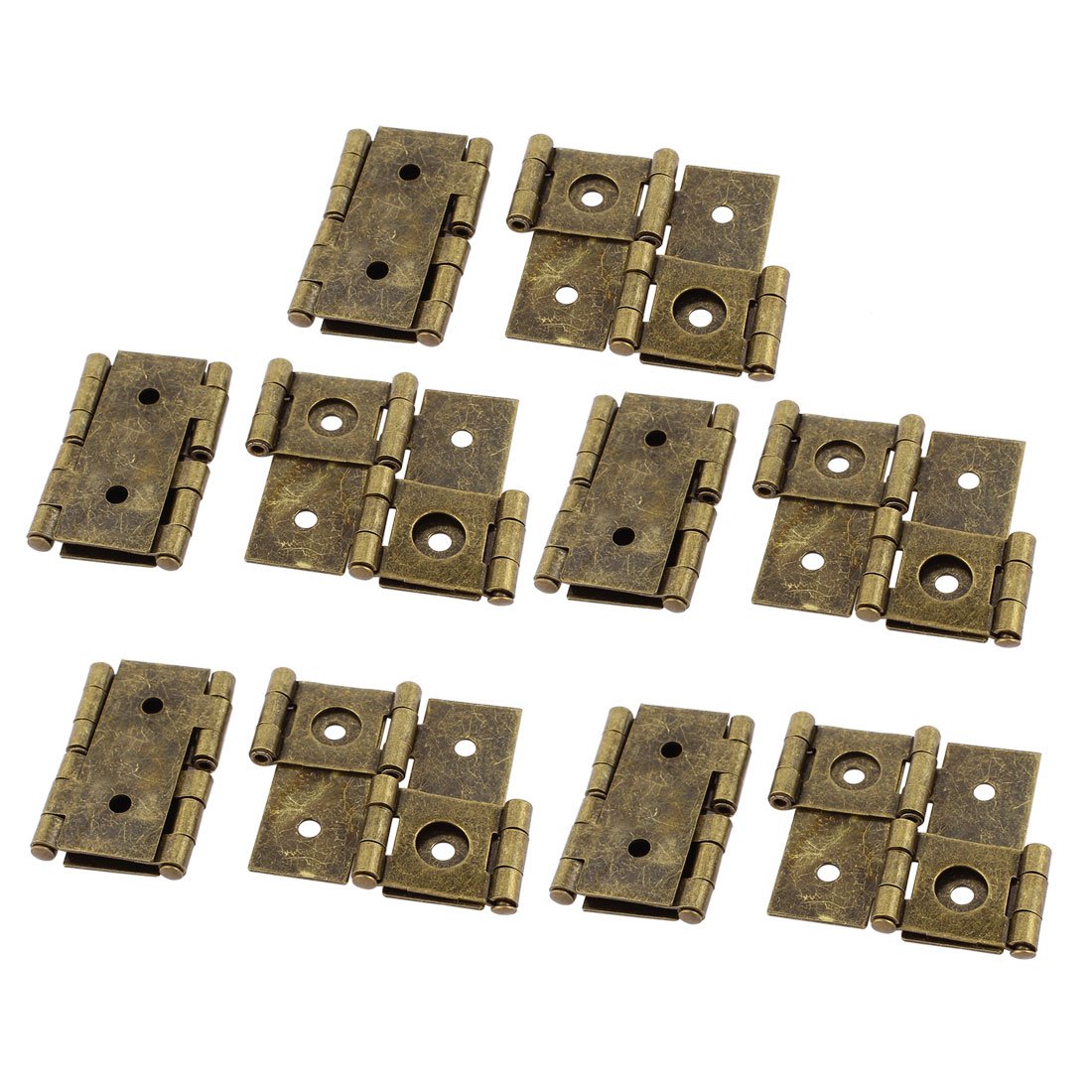 sourcing map 46mmx54mm Retro Style Double Acting Folding Screen Hinge Bronze Tone 10pcs