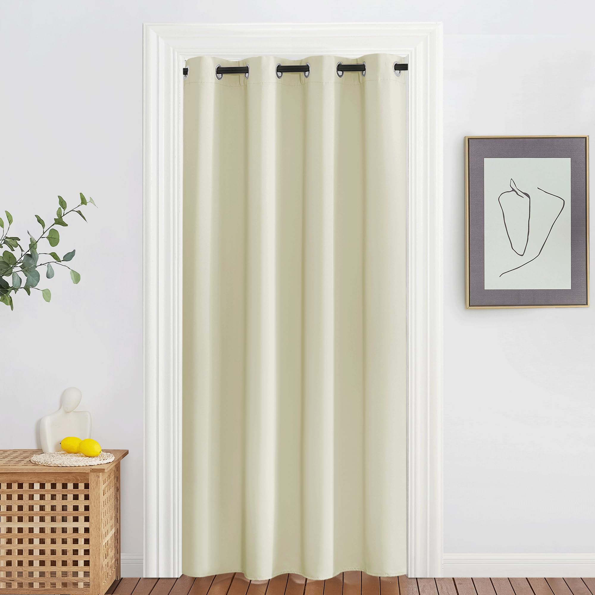 Photo 1 of NICETOWN Blackout Bedroom Curtain 78 inches Length - Grommet Sound Reducing Window Treatment Privacy Drape Room Darkening Light Blocking for Living Room (Beige, 1 Panel, W52 x L78)