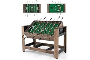 Goplus 2-in-1 Swivel Multi Game Table, 48” Combo Game Table with Foosball & Pool for Adults, Indoor Outdoor Combination Arcad