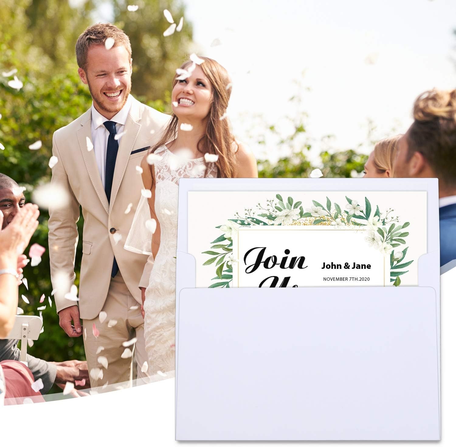 Ohuhu A7 Printable White Envelopes 5X7 100 Pack - Quick Self Seal, for 5x7 Cards, Perfect for Chirstmas Cards, Weddings, Invitations, Photos, Graduation, Baby Shower, 5.25 x 7.25 inches A7 : Office Products
