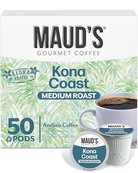 MAUD’S KONA COFFEE PODS, 50CT, MEDIUM ROAST COFFEE...