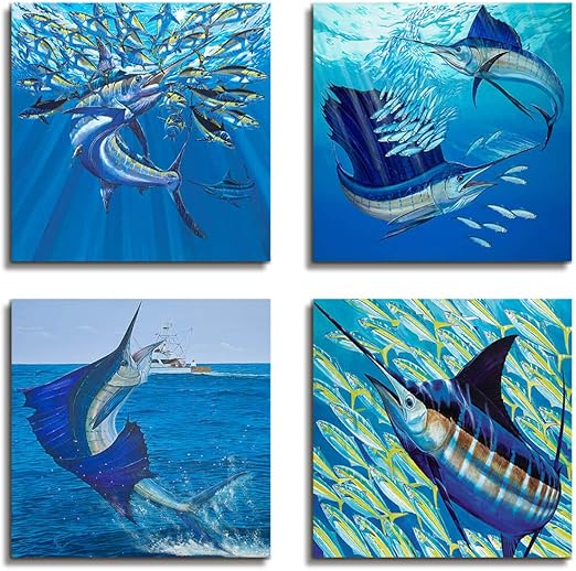 Amazon Com Wall Art For Bathroom Wall Decor Ocean Decor Nautical