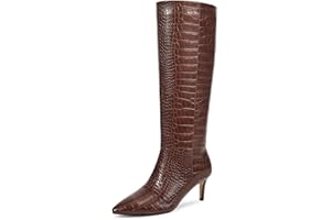 wetkiss Knee High Boots for Women, with Kitten Heel and Pointed Toe Design, Classic and Sexy