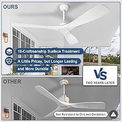 BvenuBigLite White Ceiling Fan with Remote: 3