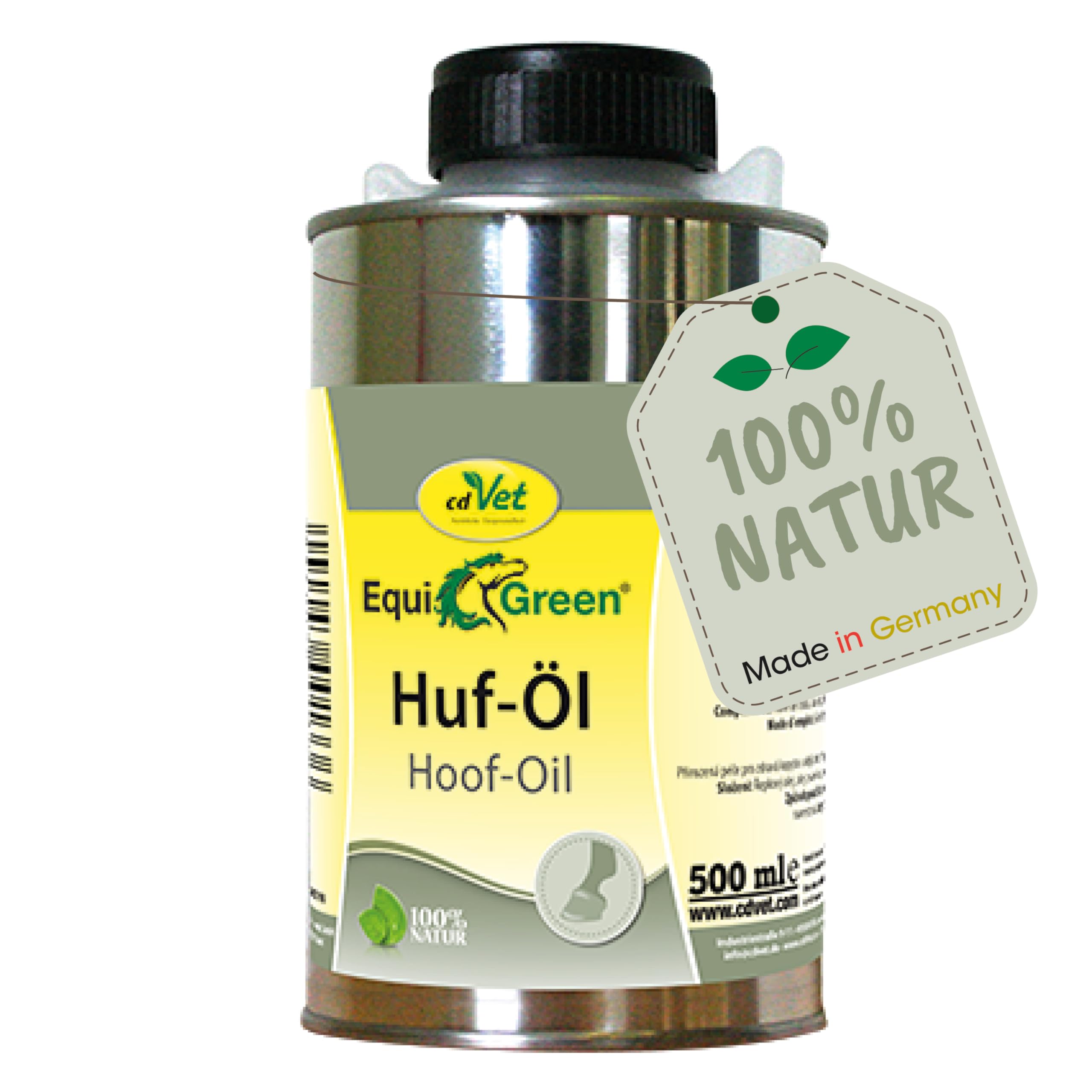 cdVet Naturprodukte EquiGreen Hoof Oil 500 ml - Horses - to improve the hoof structure - nourishes the hoof horn elastic and healthy - hoof growth - long-lasting shine -