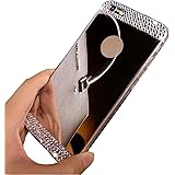 _ Lifetime Warranty + FREE Screen Protector _ | iPhone 6/6S (4.7") Luxury Hybrid Mirror Case Beauty Crystal Rhinestone With Gold Tint Soft Diamond Case (iPhone 6/6S)