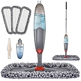 Spray Mop for Floor Cleaning, Domi-patrol Microfiber Floor Mop Dry Wet Mop Spray with 3 Washable Mop Pads & Refillable Bottle