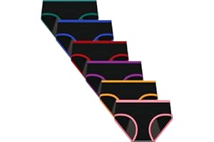 Nalwort Teen Girls Period Underwear Menstrual Period Panties Leak-Proof Organic Cotton Protective Briefs Pack of 6