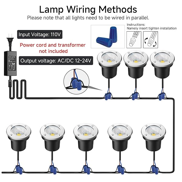 YIOVVOM 3W LED LOW VOLTAGE LANDSCAPE LIGHTS WELL LIGHTS 12V-24V IN GROUND LIGHTS IP67 WATERPROOF LED LANDSCAPE LIGHTING FOR FLOOR DRIVEWAY DECK STEP GARDEN LIGHTS OUTDOOR SET OF 12 WARM WHITE