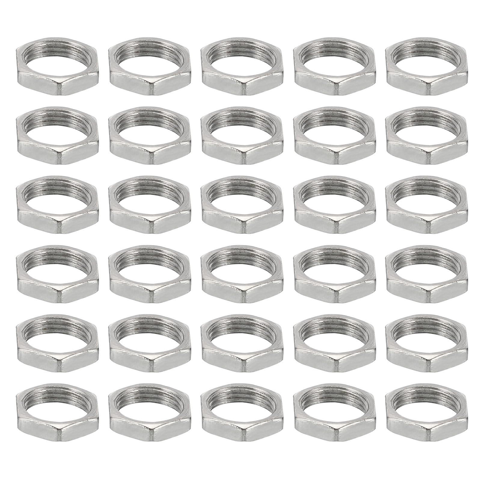 PATIKIL M10x0.75 Steel Hex Nuts, 60 Pack Metric Thread Zinc Plated Finished Hardware Nuts Screw Bolt Fasteners for Lamps Machinery Repair 2.6mm Height