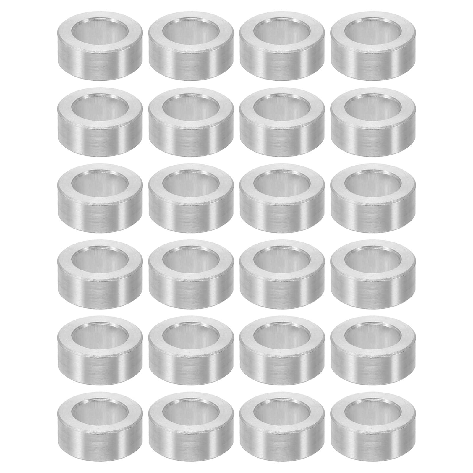 PATIKIL M6 Aluminum Spacers, 24 Pcs Metal Spacers Aluminum 6.2mm ID x 10mm OD x 4mm l Aluminum Spacer Screw Standoff Round for 1/4 or M6 Screw Bolts