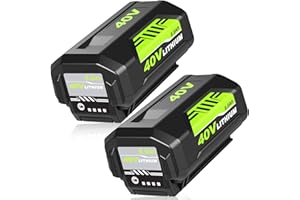 Fhybat 2 Packs 6000mAh 40 Volt OP40601 Battery Replacement for Ryobi 40V Battery OP40401 OP40404 Compatible with Ryobi 40V Lithium Battery OP40602 OP4060A OP4040 OP4050 OP40501(Green)