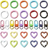KSYN KO-KO 30PCS Keychain Clasp Set – 10 Colors Small Set with Lobster Clasps, Heart-Shaped Clasps and Spring O Rings for DIY Crafts, Gifts, Keychains & Classroom Projects