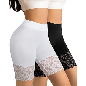 ORLAROY Slip Shorts for Under Dresses Smooth Seamless Underwear High Waisted Anti Chafing Lace Boyshorts Shorts for Women