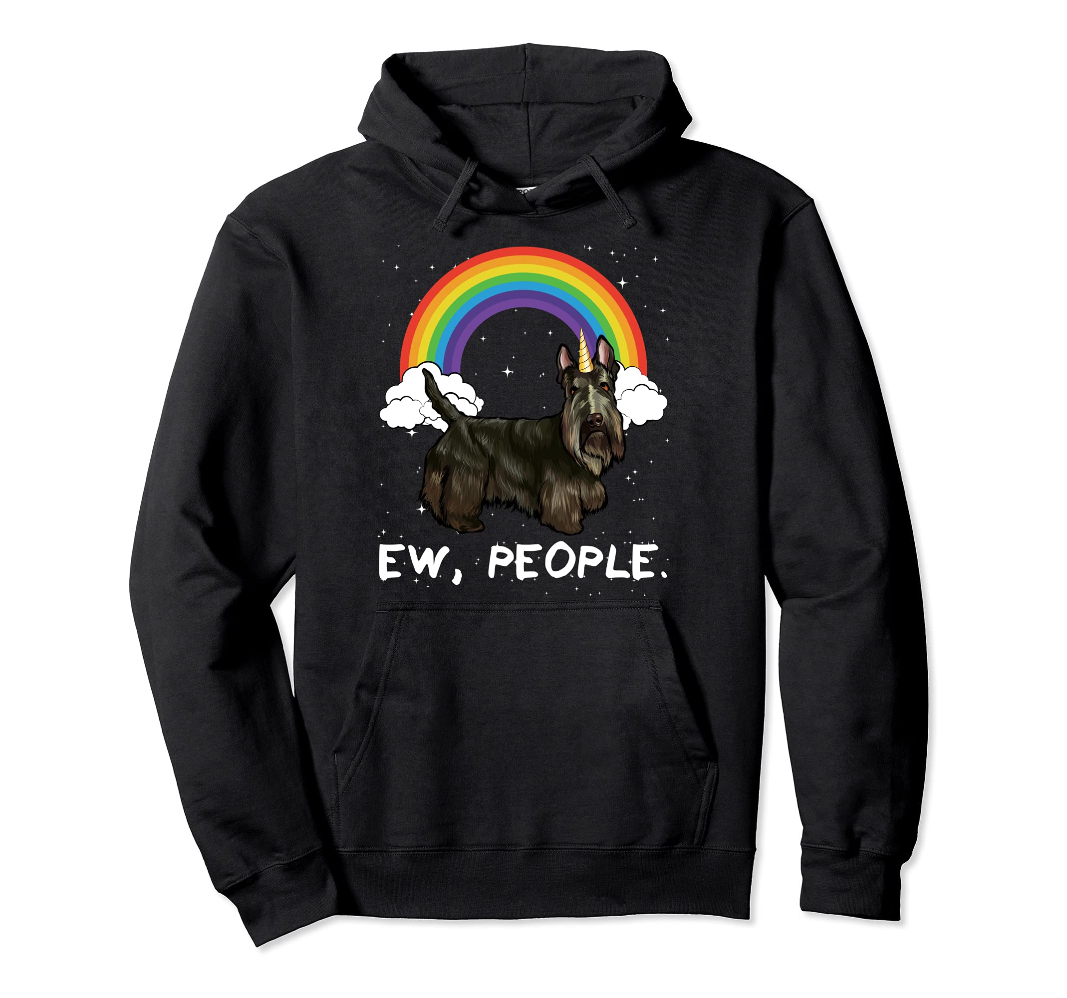 Rainbow Scottish Terrier Ew People Unicorn Dog Pullover Hoodie