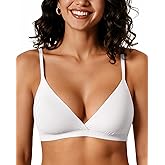LetsJoli Triangle Bralettes for Women Wireless Bras Plunge Unlined No Underwire Seamless Comfortable Everyday Bras