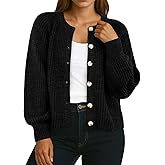 GRECERELLE Women's Chunky Open Front Sweater Long Sleeve Button Knit Short Loose Cardigan Outerwear, S-2XL