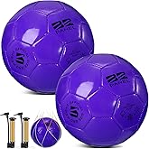 Shappy 2 Pcs Soccer Balls Bulk with Pump, Mesh Bag Official Size 3 4 5 Indoor Outdoor Colorful Soccer Ball for Practice Game Sport Soft Gift for Child Adult Back to School