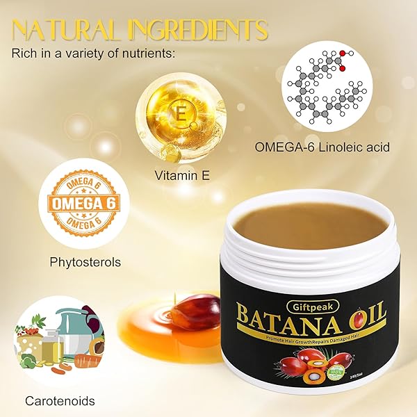 BATANA OIL FOR HAIR GROWTH，100% NATURAL RAW BATANA OIL FROM HONDURAS BATANA HAIR GROWTH OIL PREVENT HAIR LOSS, ELIMINATES SPLIT ENDS FOR MEN & WOMEN 5OZ