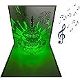 Akeydeco 3D Pop Up Birthday Cards,Auto Play 3D Changeable Colors Light Music Birthday Cake Cards Pop up Warming LED Colourful Happy Birthday Card Best for Mom,Wife,Sister,Girl,Friends 1 Pack