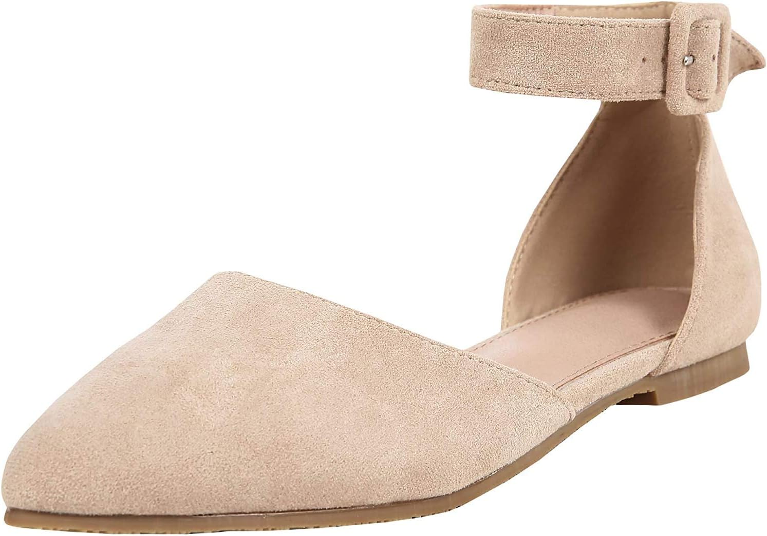 Women's Flapointed Shoes D'Orsay Ballet Ankle Strap Office Dress Flats