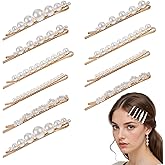 QFGasre 10 Pcs Pearl Hair Clips, Elegant Pearl Bobby Pins French Hair Barrettes Metal Decorative Hair Accessories for Bridesmaid Women Gifts Party Wedding Daily Styling