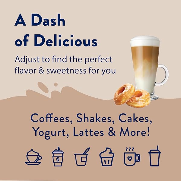 JORDAN’S SKINNY MIXES SUGAR FREE COFFEE SYRUP, GLAZED DONUT COFFEE FLAVORING SYRUP, ZERO CALORIE DRINK MIX FOR LATTES, BAKING OR PROTEIN SHAKE, DAIRY & GLUTEN FREE, KOSHER, 25.4 FL OZ