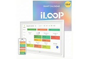 iLoop 15.6” Digital Calendar 32GB | Calendar, Wi-Fi Photo & Video Frame, Art Gallery | Premium Features No Subscription (Whit