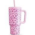 Meoky 30 oz Tumbler with Handle, Tumbler with Lid and Straw, Insulated Stainless Steel Travel Mug, 100% Leak-proof, Cupholder Friendly, Keeps Cold for 24 Hours or Hot for 8 Hours (Love)