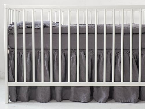 grey crib skirt