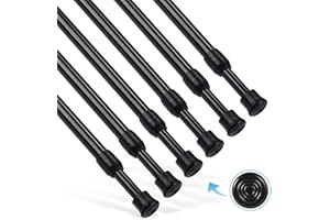6Pcs Tension Rod, Goowin Tension Rods for Windows, No Drilling Rustproof Spring Adjustable Tension Curtain Rod for Doors, Win