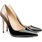 COLETER Women's 4 Inch Pumps Pointy Toe Wedding Dress Shoes Slip on Stiletto Pumps