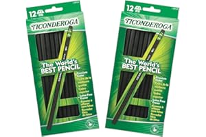 OWNHUT Dixon Ticonderoga Wood-Cased #2 Pencils, Case of 24, Black (13953) (Case of 24)