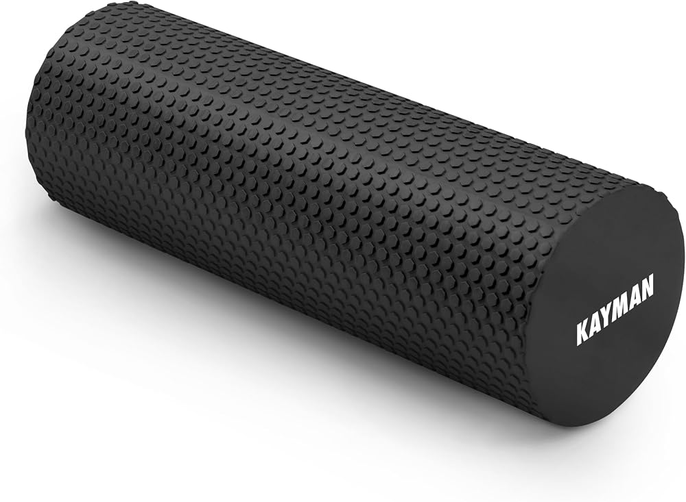 KAYMAN Foam Roller Deep Tissue Muscle Recovery EVA 44.5 x 15 cm Black