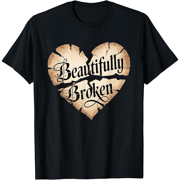 Amazon.com: Womens Broken Heart And Safety Pins V-Neck T-Shirt