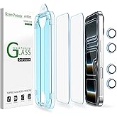 amFilm OneTouch for iPhone 17 Pro Screen Protector 6.3'' Tempered Glass | Auto-Alignment, 30s Install, Bubble Free, Scratch &amp; Drop Protection, HD Clear, Camera Lens Protector[2+2 Pack] (17P-6.3'')