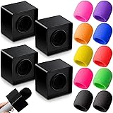 4 Pcs Microphone Flag Station ABS Interview Mic
