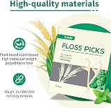 Y-Kelin Dental Floss Picks Eco Wheat Straw 100 Count Vegan Cruelty Free view 4