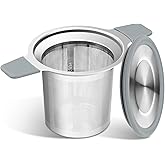 Ohtomber Tea Infuser Strainers for Loose Tea, Stainless Steel Loose Leaf Tea Strainer Stepper with Heat Proof Double Handles,