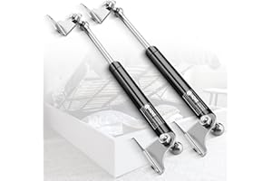 IAQWE 15Inch 100Lbs/ 445N Lift Support Gas Struts Spring Shock with L Brackets for RV Bed Heavy Duty TV Cabinet Window Toolbox Lid Floor Hatch Door Trash Bin Cover (Suitable for 80-110 pounds Lid)