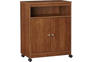 Ameriwood Home Landry Kitchen Microwave Cart, Brown Oak