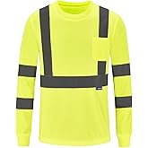 A-SAFETY Safety Shirt,High Visibility Work T Shirt Long Short Sleeve Class 3 (XS-6XL)