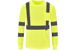 A-SAFETY Safety Shirt,High Visibility Work T Shirt Long Short Sleeve Class 3 (XS-6XL)