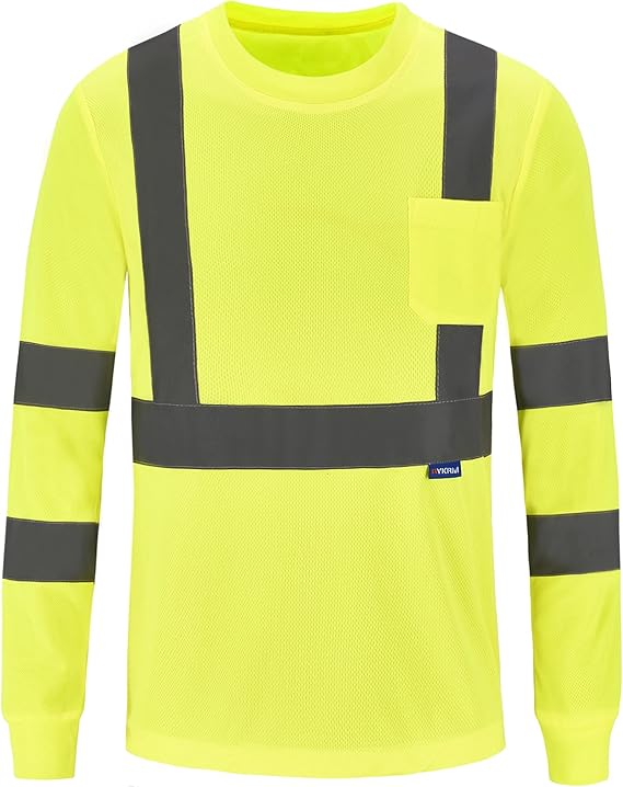 High Visibility Fluorescent Safety TShirt Full Sleeve Small, Yellow
