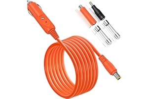YEZriler 14AWG Car Charging Cable for Jackery Portable Power Station Explorer 3000 2000 1500 1000 880 550 500 300 290 240 160 Jackery Accessories Cigarette Lighter Charger DC Adapter Cord 2M - Orange