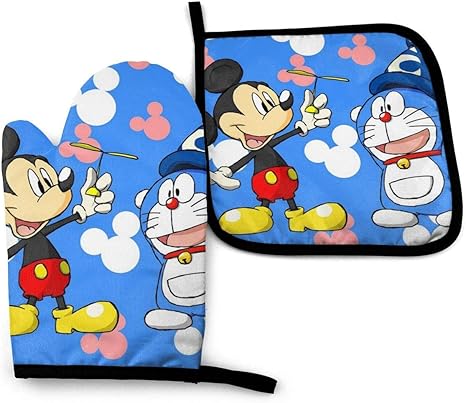 Amazon オーブンミット鍋つかみセットミッキーマウスドラエモンキッチンオーブングローブ鍋つかみ防水耐熱鍋つかみ調理用グリル 鍋つかみ ミトン オンライン通販