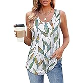 OFEEFAN Womens Tank Tops Loose Fit Scoop Neck Casual Summer Tops Curvy Hem