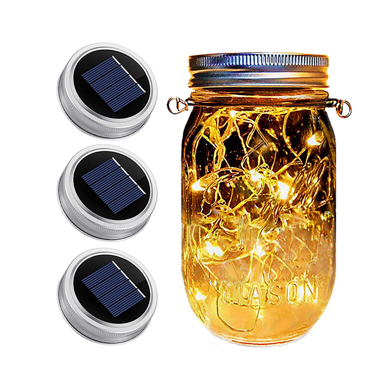 Photo 1 of Dracarys 3 Pack Mason Jar Solar Lights Lids, Solar Fairy LED Lights (NO Jars&Hanger), Festival Garden Shed Windows Party Decor Lanterns String Outdoor