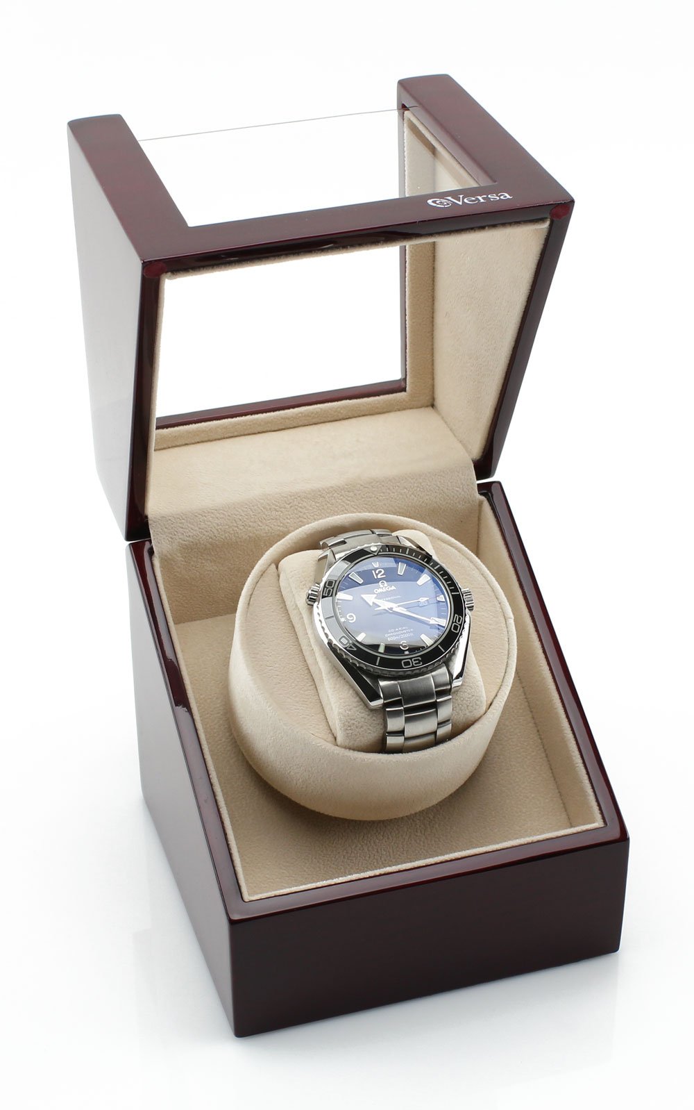 Versa Single Watch Winder by Versa - Elite Automatic Watch Winder - Quiet Japanese Motor - 12 Settings - Compatible with Rolex's, Cartier, Omega, and More